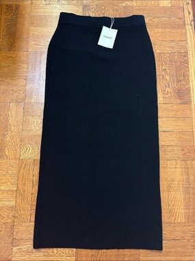 Maxi Black Wool Skirt